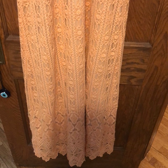 Anthropologie Peach Korovilas Crochet Maxi Dress Small - Picture 4 of 6
